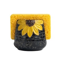Sunflower Sponge Holder For Kitchen Sink Kitchen Dish Sponge Holder Ceramic Kitc - £21.25 GBP