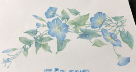 M76 - Ceramic Waterslide Vintage Decal - 1 Blue Morning Glories - 6&quot; - $2.75