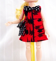 RAINBOW HIGH Doll-Size Clothes Custom-Made Mini Dress with Purse Red/Black - £7.98 GBP