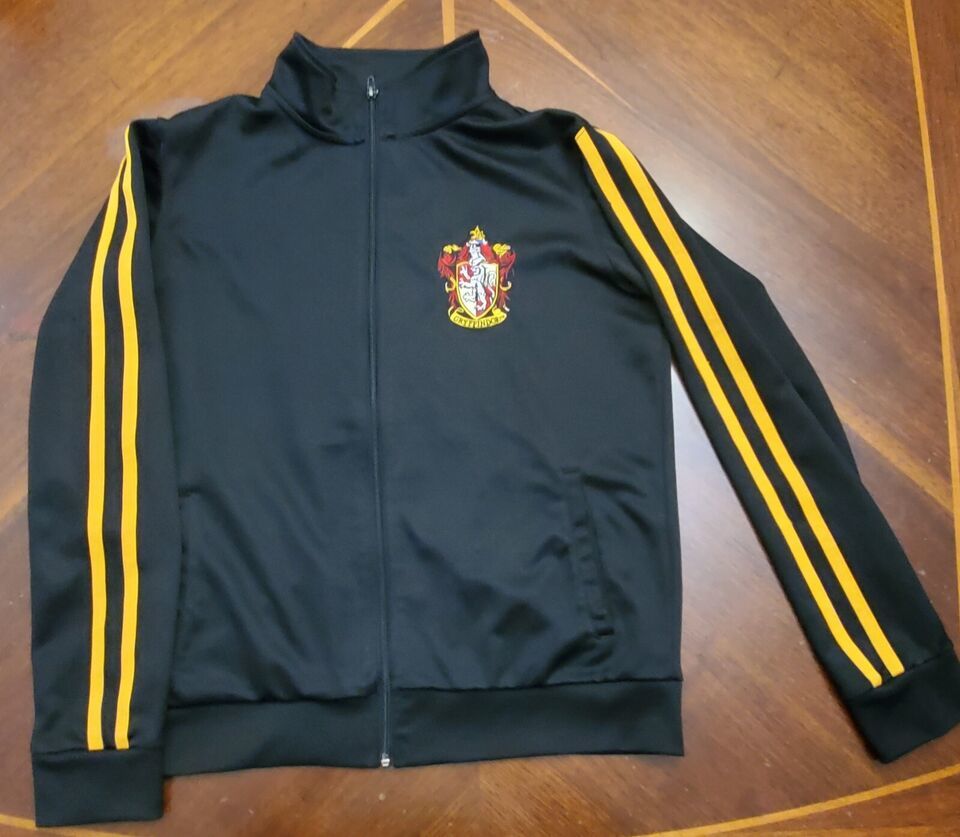 Primary image for Harry Potter Gryffindor Full Zip Track/Varsity Jacket Size X-Small Black/Yellow