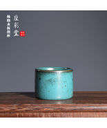 Turquoise Speckled Ceramic Teacup - Chinese Vintage Kung Fu Handmade Gla... - €687,46 EUR