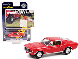 1968 Ford Mustang Red &quot;Wide Boots GT&quot; Goodyear Vintage Ad Cars 1/64 Diecast Mode - £14.13 GBP