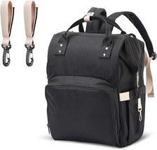 Mommy Diaper Bag Backpack Multifunctional Waterproof Big Capacity - Black - £25.59 GBP