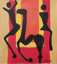 Painting Artwork Marino MARINI Signed Canvas, Vintage Abstract Modern Art, Italy - £112.49 GBP
