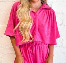 Day + Moon very berry button down shirt in Pink - $34.00