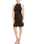 Adrianna Papell Beaded Halter Rainbow Dress Black Size 2 $279 - £96.37 GBP
