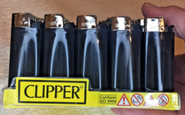 Clipper/Brio Black  Silver Cap  Disposable Lighters  (50) Display - $74.25