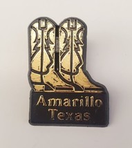 Amarillo Texas Cowboy Boots Souvenir Vintage Plastic Lapel Hat Pin - £15.48 GBP