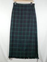 Vintage Rafaella Green Plaid Wool Maxi Lined Skirt Size 10 - £23.48 GBP