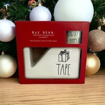 Rae Dunn Ivory Ceramic TAPE Dispenser with set of 2 Washi Christmas Tape... - $24.02