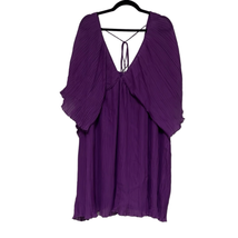 Asos Design Womens Plus Size 24 Tunic Top Dress Purple Plunge Neck Crink... - £22.36 GBP