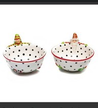 MACKENZIE-CHILDS Christmas Patience Brewster Dash Away Bowls, Set Of 2 - £78.16 GBP