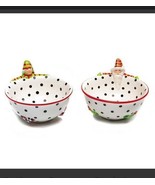 MACKENZIE-CHILDS Christmas Patience Brewster Dash Away Bowls, Set of 2  - £76.66 GBP