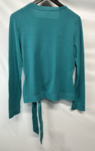 Ann Taylor Loft Long Sleeve Green Knit Sweater Tie Waist Career Casual M - £18.17 GBP