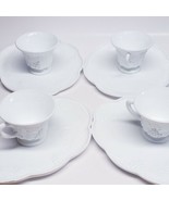 Vintage Eight-piece Indiana Harvest Milk Glass Cup And Plate Snack Set V... - $733.82 MXN