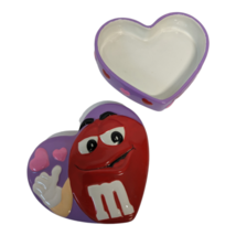 Vintage 2003 Galerie &#39;red M&amp;M&#39; Heart Valentines Day Ceramic Candy Dish :-) - £14.35 GBP