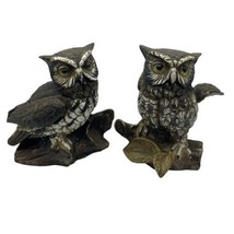 Vintage Homco #1114 Porcelain Owl Figurines Set 2 Figurine Statue Bird - £17.30 GBP