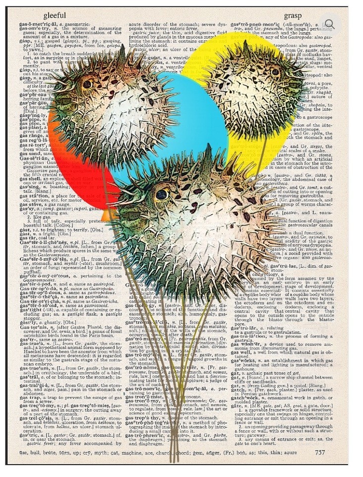 Art N Wordz Blow Fish Balloons Puffer Dictionary Pop Art Print Poster - $24.74 Art N Wordz Blow Fish Balloons Puffer Dictionary Pop Art Print Poster - $24.74
