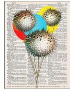 Art N Wordz Blow Fish Balloons Puffer Dictionary Pop Art Print Poster - $455.03 MXN