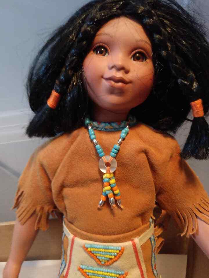  Indian Doll by Artaffects, Danbury Mint "Pathfinder" Ltd Numbered with Box 15" - £82.98 GBP
