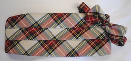 Winter White Royal Stewart Tartan Plaid Tuxedo Cummerbund and Bow Tie Set - £62.43 GBP