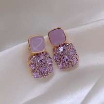 Earrings Retro Temperament Europe and America New High-quality Purple Earrings F - £10.47 GBP