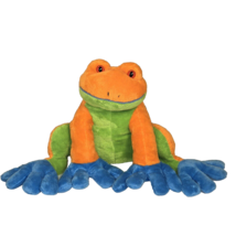 Animal Adventure Plush Tree Frog Colorful Orange Blue Stuffed Animal 2011 10&quot; - $13.71