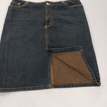 Old Navy RN#54023 Women's Blue Cotton Front Zip & Slit Denim Skirt Size 8 image 12