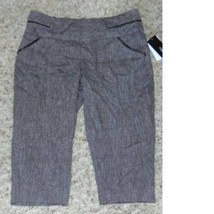 Womens Capris Crop Pants Juniors Girls My Michelle Brown Linen Blend $36... - £12.66 GBP