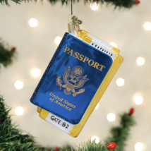 Old World Christmas Passport Blown Glass Travel Theme Christmas Ornament 36234 - £15.83 GBP