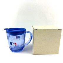 Viagra MLB Insulated Coffee Mug Cup w/Lid Clear Blue Tinted Plastic Trav... - $14.84