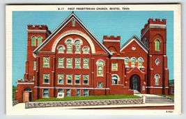 First Presbyterian Church Bristol Tennessee Linen Postcard Vintage Unused - $6.47