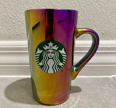 Starbucks Coffee Mug 16oz Rainbow Holographic Iridescent Oil Slick 2022 Holiday - £9.87 GBP