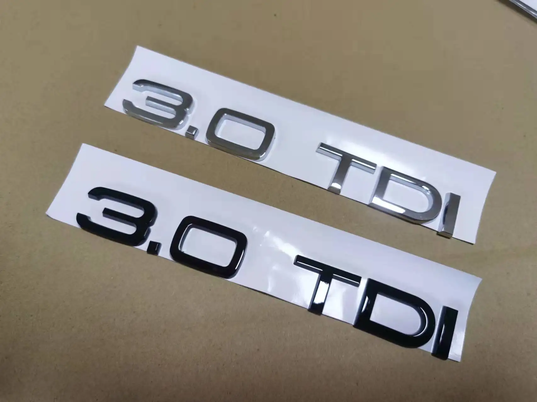 1X Chrome glossy black ABS 3.0 TDI 3.0TDI Car Body Rear Trunk Emblem  Sticker fo - £60.20 GBP