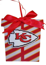 Kansas City Chiefs NFL 2841 Logo Gift Box Ornament Wood 4&quot; H KCC-2841 - £13.74 GBP