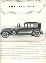 The Lincoln V-12 Brunn Brougham Magazine Ad 1930's - $17.82