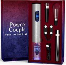 Electric Wine Opener Set Uncle Viner with Charger &amp; Batteries - Gift Idea for Wi - £39.10 GBP