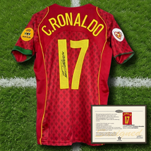 Cristiano Ronaldo Printed Signed Portugal Europeu Final 2004 Home Jersey... - $118.69