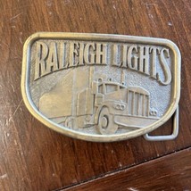 1970s Vintage Raleigh Lights Semi Truck Trucker Silver Tone Belt Buckle by RJ - £3.13 GBP
