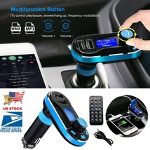 Car Kit FM Transmitter Wireless Radio Hands-free Adapter USB Charger W/Remote - £19.97 GBP