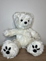 Vintage The Bear Factory 2001 Polar Bear Plush White Stuffed Animal Blac... - $13.99
