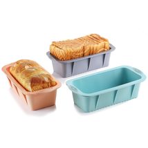 MONGSEW 3PCS Silicone Bread Loaf Pan, Non-Stick Bread Pans for Baking, E... - £15.92 GBP