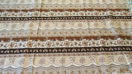 &quot;&quot;HORIZONTAL ROWS OF FLORAL PATTERNS IN SHADES OF BROWN&quot;&quot; - FABRIC - 1 YARD - £6.97 GBP