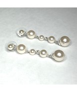 Vintage Faux-Pearl Long Dangle Earrings - $276.80 MXN