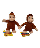 2 Curious George Monkey Plush 4&quot; Mini Stuffed Animal PBS Kids Book Mascot - $223.90 MXN