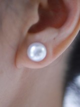 1FAUX White Pearl,Magnetic Clip On,Button Studs Earrings Fashion Jewelry - £3.10 GBP+