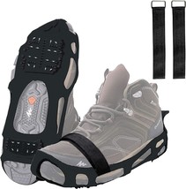 24 Studs Ice Cleats Snow Traction Cleats For Winter Boots, Slip Crampon Shoes. - £21.94 GBP