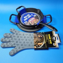 KINGSFORD Cast Iron BBQ Set - 8&quot; Skillet, 10&quot; Topper, Silicone Glove - B... - £35.91 GBP
