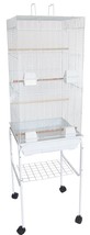 YML 6924-4814WHT 0.37 in. Bar Spacing Tall Flat Top Bird Cage with Stand... - £166.37 GBP
