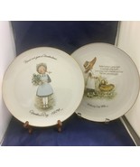 Vintage 2 Holly Hobbie Porcelain Gold Rim 1974  Mothers Day Commemorativ... - £15.47 GBP